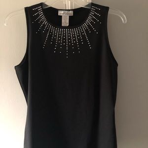 Top, black knit evening  size small